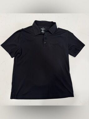 Fabletics Men's Black Short-Sleeve Polo Medium